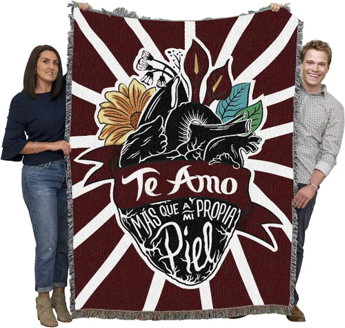 Miniatura 10 de Pure Country Weavers Frida Kahlo - Manta de mujer hermosa – Tapiz de regalo tejido de algodón – Fabricado en los Estados Unidos (72 x 54 pulgadas)
