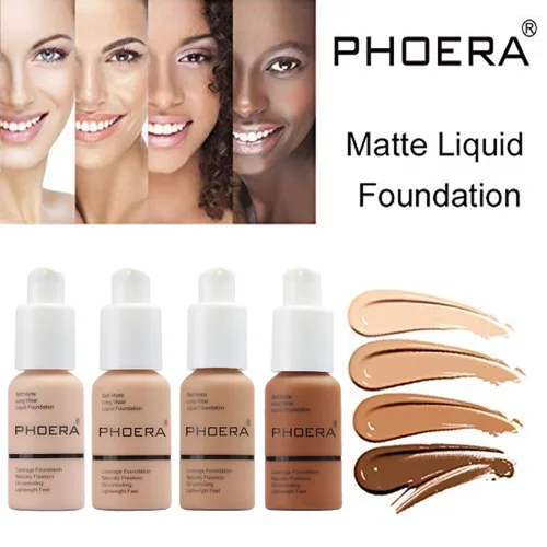 Miniatura 5 de Paquete de 2 PHOERA Base de Maquillaje Para Mujeres Mayores, Base Líquida Mate Suave Impecable Control de Aceite 24 HR Corrector Base de Maquillaje