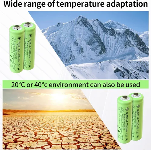 Miniatura 4 de Paquete de 8 baterías recargables AA, baterías recargables Ni-MH de 1.2 V 1200 mAh para luces solares, recarga hasta 1000 veces