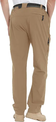 Miniatura 8 de TBMPOY Pantalones de senderismo y montaña, ligeros, impermeables, con cinturón, secado rápido, para hombres