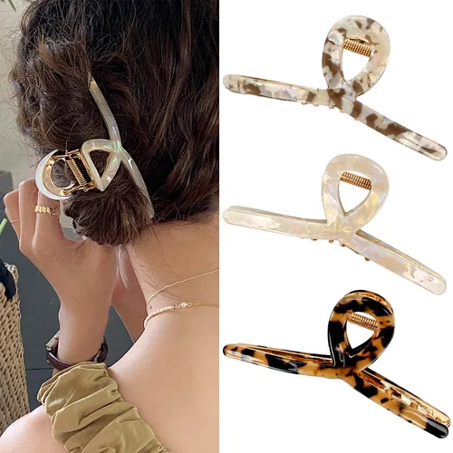 Miniatura 33 de Pinzas para el cabello grueso, paquete de 4 pinzas de gelatina extra grandes para mujeres, accesorios para el cabello de 4.75 pulgadas para mujeres