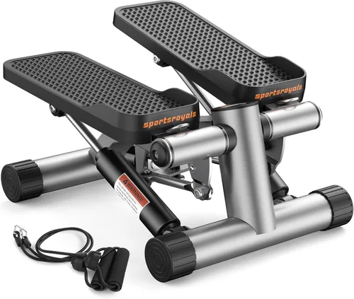 SPORTSROYALS Escalera de escalera, giro/mini escalón para ejercicio en casa, máquina de pasos con bandas de resistencia para entrenamiento de cuerpo