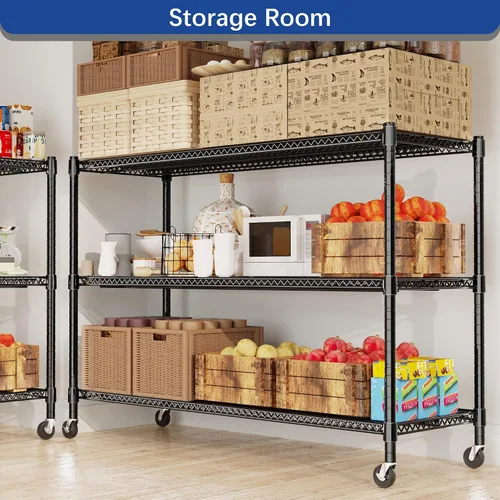 Miniatura 2 de REGILLER Estante de almacenamiento de 3 alambres ajustable y resistente, organizador de alambre de metal para lavandería, baño, cocina, despensa