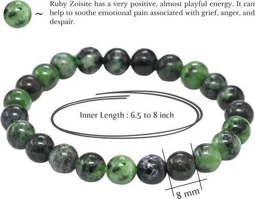 Miniatura 45 de Amazing Gemstone Pulsera de cristal para mujeres y hombres, pulsera de cristal curativo de protección, pulsera elástica con cuentas de piedras