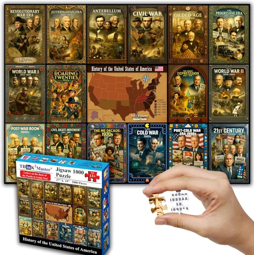 Miniatura 18 de Think2Master Rompecabezas de historia mundial de las civilizaciones antiguas de 1000 piezas de gran formato para niños mayores de 13 años