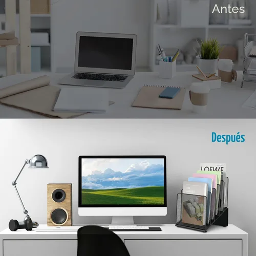 Miniatura 5 de LEKETREE Organizador de archivos para escritorio, organizador de carpetas de archivos con estante vertical de 5 secciones, adecuado para Negro