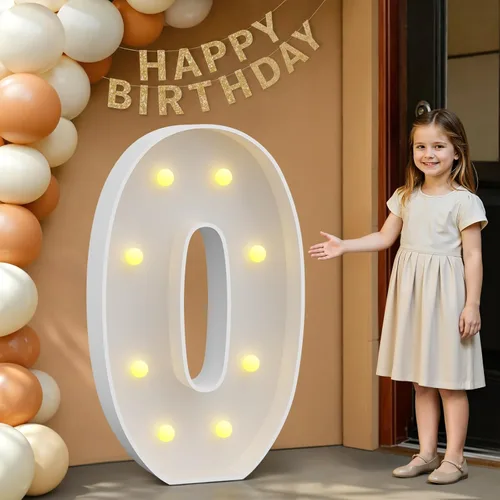 Miniatura 82 de IMPRSV Letras de mosaico iluminadas de marquesina, 4 pies para globos y fiestas, decoración de kit de arco