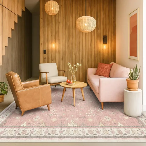 Miniatura 41 de Alfombra Boho Negra para Sala de Estar - Alfombra de Área Lavable de 10x14 Pies, Alfombras de Comedor para Debajo de la Mesa, Alfombra Suave de Pelo