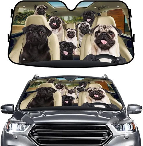 Miniatura 31 de GENANY - Cubierta de parabrisas de flamenco para automóvil, SUV, camión (55 x 30 pulgadas), protector térmico plegable, persianas para ventanas