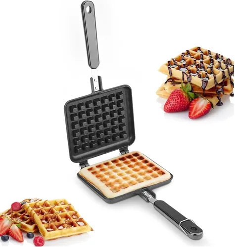 Máquina para hacer gofres belga antiadherente, prensa panini de acero inoxidable, máquina para hacer sándwiches de desayuno, máquina para hacer
