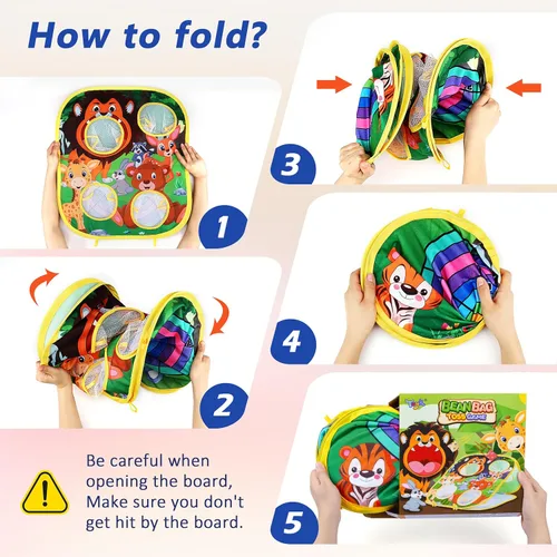 Miniatura 4 de Juego de lanzamiento de bolsas de frijoles de animales, juego de lanzamiento al aire libre, suministros de fiesta familiar para niños, regalo
