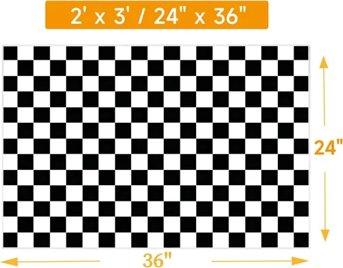 Miniatura 2 de Alfombra a cuadros de 2 x 3 pies, alfombra negra y blanca moderna para entrada interior, alfombra pequeña lavable a cuadros para baño, alfombra