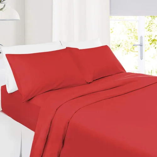Miniatura 13 de Juego de sábanas de 100 % algodón suave de 800 hilos de 4 piezas para cama tamaño Queen, se adapta a colchones de hasta 14 pulgadas de profundidad