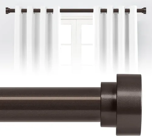 Miniatura 18 de Barras de cortina de bronce para ventanas de 30 a 42 pulgadas (2.5-3.5 pies), barras de cortina resistentes de 1 pulgada de diámetro, barra