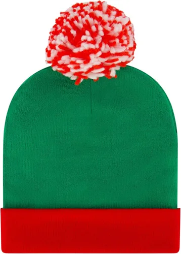 Miniatura 2 de Peanuts Beanie Hat, Snoopy y Woodstock - Suéter de punto de invierno con pompón y puño, color verde, talla única, Verde