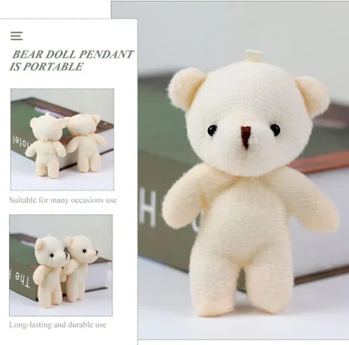 Miniatura 7 de Paquete de 12 mini colgantes de oso adorables osos pequeños para llaveros, mochilas, bolsos, manualidades, figuras de oso ligeras y portátiles