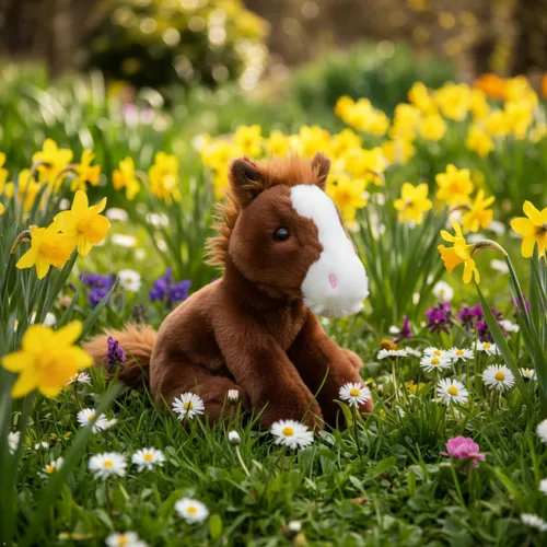Miniatura 4 de The Petting Zoo - Peluche de caballo flácido, juguete de peluche para niños, animales salvajes Wild Onez, juguete de peluche de caballo 8 pulgadas