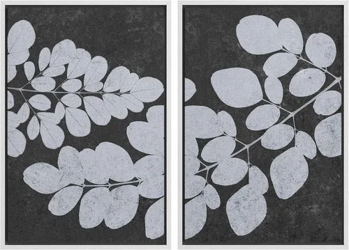 Miniatura 48 de SIGNWIN Lienzo enmarcado para pared, juego de arte con anillos de árbol de bosque grunge en blanco y negro, ilustraciones de naturaleza silvestre