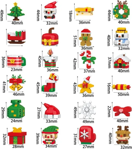 Miniatura 3 de Christmas Advent Calendar 2026 Building Sets Compatible with Lego Christmas 24 Days Countdown Gifts 24 Packs Christmas Model Building Micro Blocks