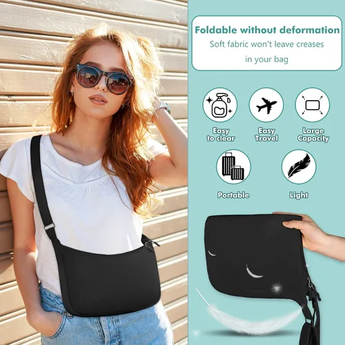 Miniatura 4 de LLYWCM Crossbody Bags for Women Men - Sling Bag - Crescent bag Nylon Crossbody Bags - Belt Bag Cross Body Fanny Pack