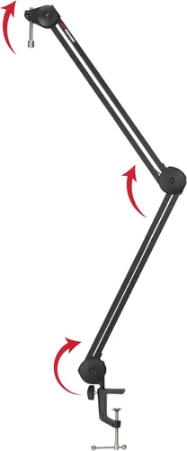 Miniatura 19 de Gator Frameworks - Soporte para micrófono de transmisión montado en escritorio Deluxe para podcasts y grabación; cable XLR integrado, (GFWBCBM3000)