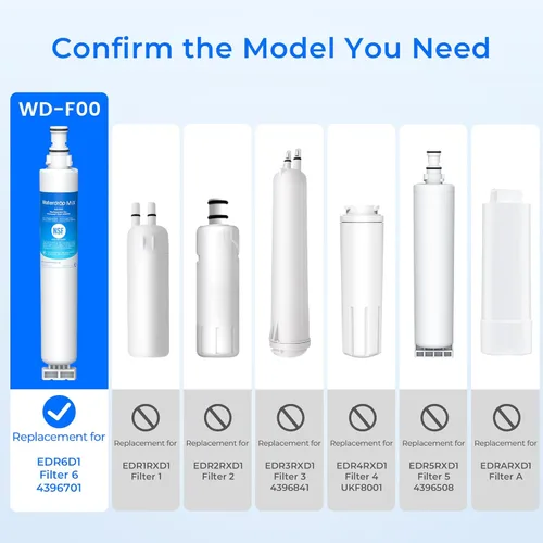 Miniatura 2 de Waterdrop 4396701 Repuesto para Whirlpool® EDR6D1, EveryDrop® Filter 6, 4396701, Kenmore 9915, 469915, WF293, RWF2000A, 4396702, LC200V, L200V