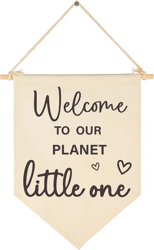 Miniatura 26 de Banderín Colgante de Lona "Stay Wild Ocean Child" - Bandera Decorativa para Pared, Regalo para Guardería, Bebé, Niños, Niño, Niña, Recién Nacido