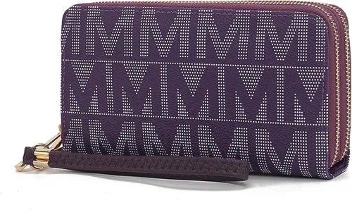 Miniatura 59 de MKF Collection Mia K - Cartera de pulsera para mujer, pequeña cartera de cuero vegano para tarjetas de crédito con cremallera y bolsillo