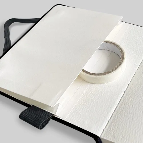Miniatura 6 de Cuaderno de bocetos de acuarela, cuaderno de 5x5 pulgadas con cubierta de tela cuadrada portátil, 20 hojas de papel de dibujo texturizado