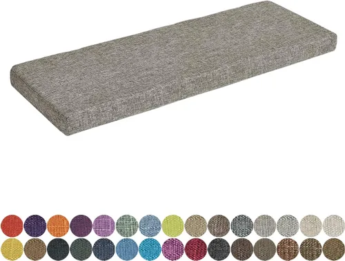 Miniatura 39 de Cojín de banco de tamaño personalizado, 30 colores, cojín de asiento de ventana panorámica, espuma gruesa de tapicería de 1.18 pulgadas, 1.97