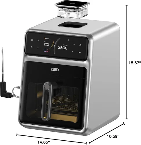 Miniatura 9 de Dreo ChefMaker - Freidora combinada, cocina como un profesional con solo presionar un botón, freidora de aire inteligente con sonda de cocina