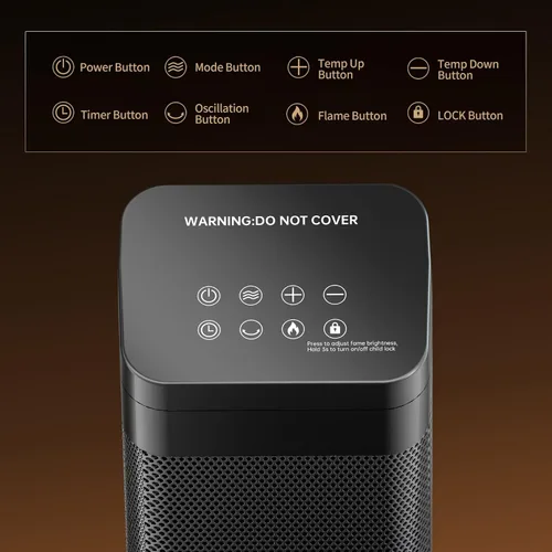 Miniatura 4 de Calentador de espacio, calentadores de cerámica PTC de 1500 W para uso en interiores con control remoto, temporizador de 24 horas, oscilación