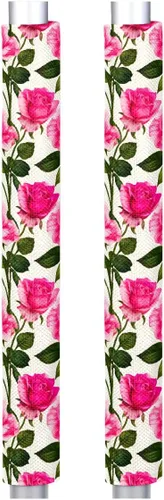 Miniatura 8 de Pardick Juego de 2 cubiertas para manija de puerta de refrigerador, diseño de hoja de limón amarillo lavable, protector decorativo para manija