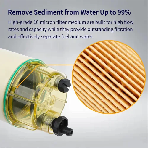 Miniatura 3 de Conjunto separador de agua con filtro de combustible R25T │Compatible con motores diesel de la serie 245R de 10 micrones con accesorios │Reemplaza#