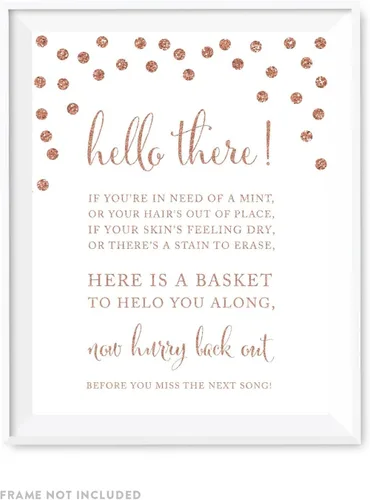 Miniatura 52 de Andaz Press Letreros de fiesta de boda, purpurina sintética de oro rosa, 8.5 x 11 pulgadas, resalta tu versículo bíblico favorito para el nuevo Sr.