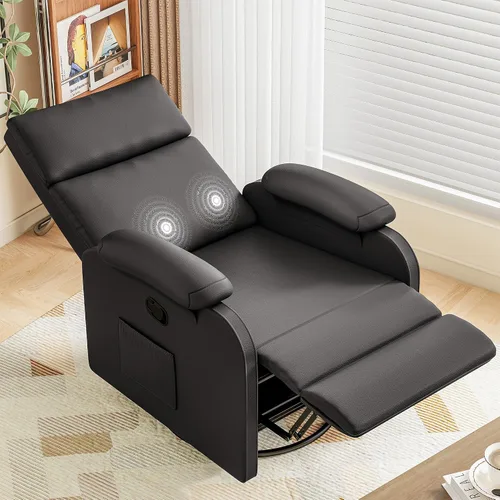Miniatura 6 de Silla reclinable Homall, silla oscilante giratoria de 360 para adultos, silla de masaje para guardería con respaldo y reposapiés ajustables, sillas