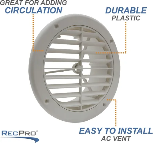 Miniatura 4 de RecPro Ventilación lateral de ventilación de CA para caravana de 5 pulgadas Filtro de carbón opcional Blanco Ventilación de CA para cámper