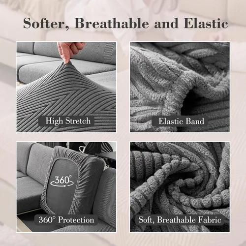 Miniatura 4 de Fundas de cojín para sofá seccional, fundas de asiento elásticas resistentes al desgaste para sofá individual, fundas protectoras lavables