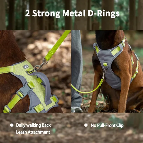 Miniatura 6 de Huntboo Arnés reflectante para perro con asa, a prueba de escape, antideslizante, transpirable, ligero, arnés de elevación ajustable para perros