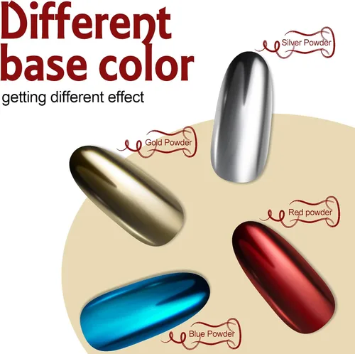 Miniatura 5 de Artdone Polvo de Uñas Cromado de 16 Colores, Polvo Aurora Iridiscente Efecto Espejo Metálico Pigmento Nacarado de Sirena Pigmento Polvo de Purpurina
