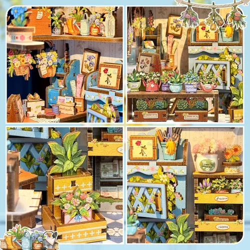 Miniatura 4 de Kit de Rincón de Libros, Kits de Casa en Miniatura DIY para Adultos y Adolescentes, Casa de Muñecas Pequeña Booknook Casa de Jardín Estantería