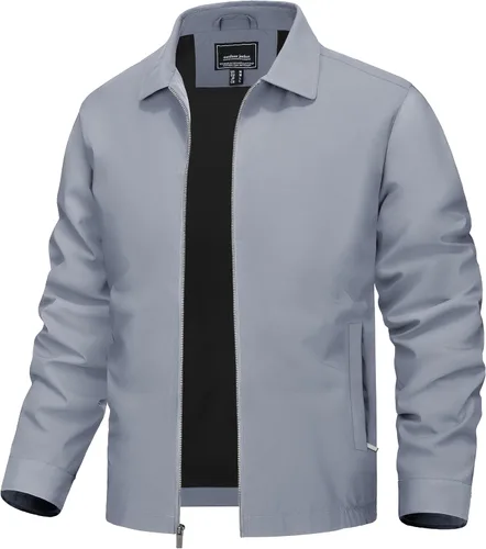 Miniatura 10 de TACVASEN Chaqueta Cortavientos Ligera para Hombre con Cremallera Completa Cuello Plegable Chaquetas Abrigo Casual Ligero con Bolsillos con Cremallera
