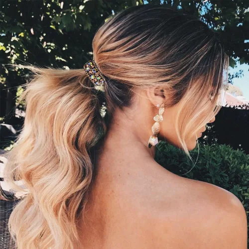 Miniatura 5 de Paquete de 4 pinzas para el cabello con diamantes de imitación para cola de caballo alta, pinzas antideslizantes con diamantes de imitación