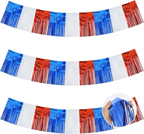 Miniatura 26 de BEISHIDA 3 Paquetes de Guirnalda de Flecos de Lámina Metálica Arcoíris Oscuro para Colgar en la Pared, Banderas de Oropiel para Halloween, Flotas