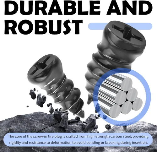 Miniatura 5 de 100PCS Tire Plugs Kit,Professional Tire Repair Rubber Nail Kit with 3 Sizes for Car/SUV/Truck Emergency Repair,Fast Self-Service Screw in Tires