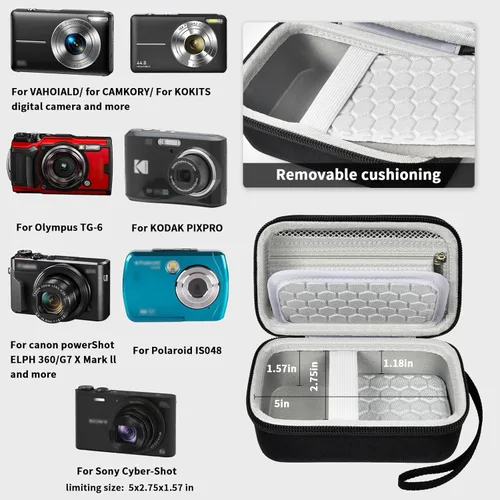 Miniatura 2 de Comecase Funda de Transporte para Cámara Digital Compatible con CAMKORY/para VAHOIALD/para Canon PowerShot G7X/para Kodak Pixpro/para Sony DSCW800