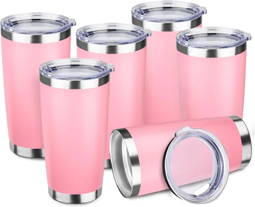 Miniatura 34 de StarSpeed Vaso de 20oz a granel con tapa, acero inoxidable de doble pared aislada al vacío, taza de café con recubrimiento de polvo para bebidas