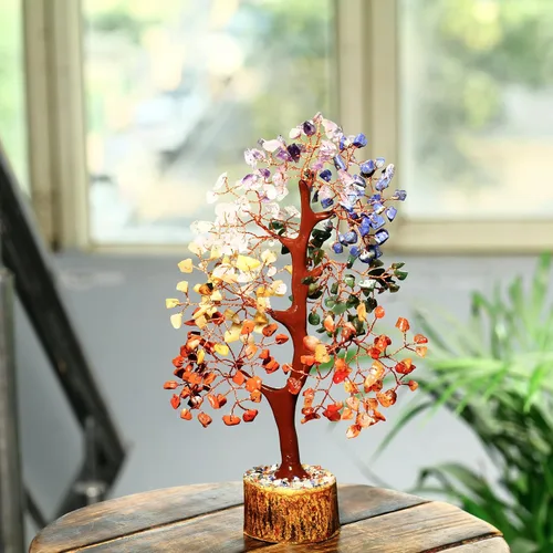 Miniatura 5 de PYOR Árbol de la vida de los 7 chakras, árbol de piedras preciosas, regalos de meditación, nueva decoración para el hogar, cristales, regalos
