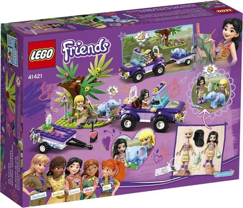 Miniatura 2 de LEGO Friends Baby Elephant Jungle Rescue 41421 Kit de construcción de aventura; juego de rescate de animales que viene con un camión de juguete