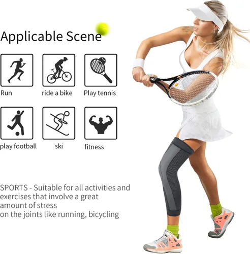 Miniatura 9 de SKDK - Perneras de compresión para proteger piernas y rodillas, para hombres y mujeres, baloncesto, artritis, ciclismo, fútbol, reducir las venas